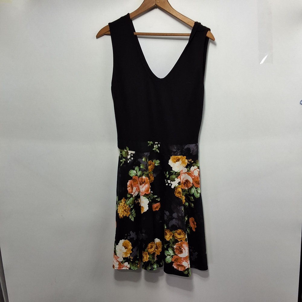 Miusol Large Black and Floral Mini Dress